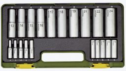 Proxxon Tiefbett-Steckschlüsselsatz 1/4 Zoll +1/2 Zoll 20tlg
