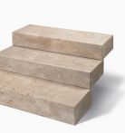 Seltra Blockstufe NOCE TOROSA geschliffen 15x35 cm Hellbraun Travertin