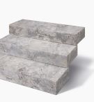 Seltra Blockstufe SILVERATO geschliffen 15x35 cm Silbergrau Travertin