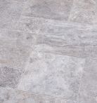 SeltraTerrassenplatte SILVERATO antik Silbergrau Travertin