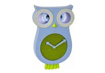 TFA Pendeluhr für Kinder Eule Willy Kunststoff blau/grün (60305206)