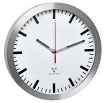 TFA Funk-Wanduhr ohne Batterien silber/weiß (60.3528.02)