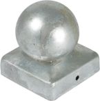 Pfostenabdeckung aus Metall, 7 x 7 cm Kugel Feuerverzinkt