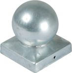 Pfostenabdeckung aus Metall, 9 x 9 cm Kugel Feuerverzinkt