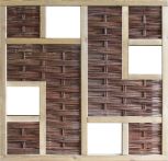 LABO-3D Weidengeflechtzaun 180 x 180 cm, 4 Fenster Rahmen 70 x 35 mm