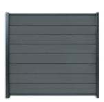 NORDERNEY-Serie WPC-Steckzaunsystem Zaunset für ein Zaunfeld anthrazit / anthrazit 180 x 175 cm