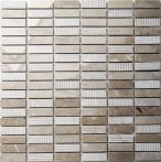 Boizenburg Mosaik 1,4 x 4,9 cm ALEA weiß 1449ALE mix Naturstein, fein geschliffen