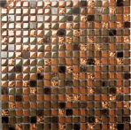 Boizenburg Mosaik 1,5 x 1,5 cm AMBER braun 1515AM05 gold mix Glas/Naturstein