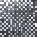 T-Trading Mosaik 1,5 x 1,5 cm NOVO schwarz 1515NVO2 silber mix Aluminium
