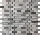 T-Trading Mosaik 1,5 x 3 cm Notte anthrazit 1530AN Naturstein, 30,5 x 30,5