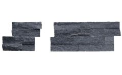 T-Trading Brickstones Ecken 15x40+15x15cm Quarzit schwarz (2-3 cm) 1560WAVBSB-X
