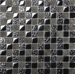 T-Trading Mosaik 2,3 x 2,3 cm FIORI metall 2323FI01 gew. schw. Glas/Naturstein