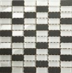 T-Trading Glas-/ Natursteinmosaik 2,3x4,8cm BASALTI grau weiß mix 2348GW016