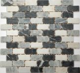 T-Trading Mosaik 2,3 x 4,8 cm nero mix 2348NERO Naturstein, getrommelt