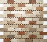 T-Trading Mosaik 2,3 x 4,8 cm rosso mix 2348ROSSO-V viareggio Naturstein, getrommelt