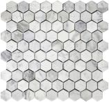 Boizenburg Mosaik 3 x 3 cm HEXAGON Carrara HEXA-CA weiß Naturstein