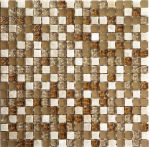 T-Trading Glas-/ Natursteinmosaik 1,5x1,5cm ALBERTA beige onyx mix GSM020