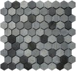 T-Trading Mosaik 3 x 3 cm HEXAGON Notte HEXA-AN anthrazit Naturstein