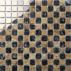 T-Trading Mosaik 2,3 x 2,3 cm Blue Pearl/Kashmir O4450318 Gold Granit