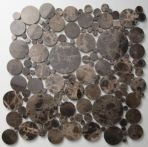 T-Trading Mosaik 30,5 x 30,5 cm ROUND emperador ROUNDBM1 Naturstein, poliert