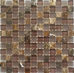 T-Trading Mosaik 2,3 x 2,3 cm ANTIGUA braun RW114-2323 Glas/Naturstein