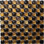 T-Trading Mosaik 2,5 x 2,5 cm BUBBLEGLAS gold SJ003 braun Glas