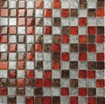 T-Trading Mosaik 2,3 x 2,3 cm INCA rot VGH01 silber braun Glas, mix
