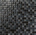 T-Trading Glas-/ Natursteinmosaik 1,5x1,5cm TABRIZ schwarz grau mix VSM017