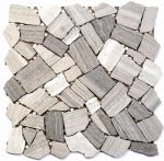 T-Trading Mosaik 30,5 x 30,5 cm STONE hellgrau ZHM-M174 Naturstein-Bruchmosaik, mix