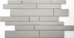 T-Trading Mosaik 31,5 x 48 cm QUARZIT hellgrau ZM6329-MOSAIK ungl. struktur, netzgeklebt