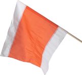 Signalfahne 50x50cm, rot-weiß, Warnflagge, mit Flaggenstock (SF50)