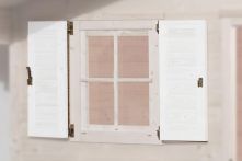 Weka Fensterladen für Fenster 69 x 79 cm, 2-seitig, weiss