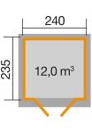 Weka Gartenhaus 122 Gr. 2, 240 x 235 cm,  natur