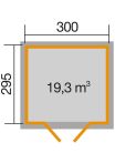 Weka Gartenhaus 122 Gr. 5, 300 x 295 cm, natur