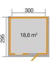 Weka Gartenhaus 123 Gr. 5,  300 x 295 cm, natur