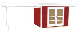 Weka Komfort Designhaus 126 Plus Gr. 1 B, 590 x 240 cm, schwedenrot