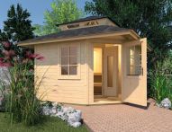 Weka Saunahaus Kurikka mit Holztür Sauna 194x194/Haus 298x298 cm