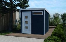 Weka Komfortdesignhaus wekaLine 171 Gr.1, 235 x 240, anthrazit, hohe Einzeltür, Fenster