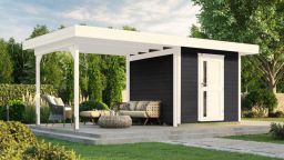 Weka Designhaus 172 B Gr. 1, anthrazit, 28 mm, neue Design-Einzeltür, Anbau 295cm