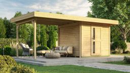 Weka Designhaus 172 B Gr. 2, natur, 28 mm, neue Design-Einzeltür, Anbau 295cm