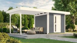 Weka Designhaus 172 B Gr. 2, grau, 28 mm, neue Design-Einzeltür, Anbau 295cm