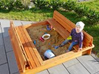Weka Sandkasten 196 B, Gr. 2, honigbraun, 140 x 140 cm (196.0116.00.00)