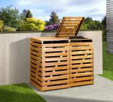 Weka Mülltonnenbox für 2 Tonnen, honigbraun, 148 x 92 cm (196.0130.00.00)