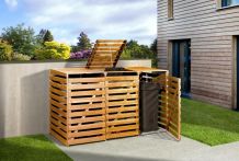 Weka Mülltonnenbox für 3 Tonnen, honigbraun, 219 x 92 cm (196.0132.00.00)