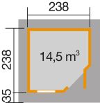 Weka Komfort Designhaus 213 Plus Gr. 1, 238 x 238 cm, natur