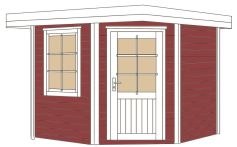 Weka Komfort Designhaus 213 Plus Gr. 2,  298 x 298 cm, schwedenrot