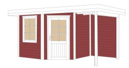 Weka Komfort Designhaus 213 Plus Gr. 2 A,  442 x 295 cm, schwedenrot