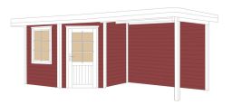 Weka Komfort Designhaus 213 Plus Gr. 2 B,  593 x 298 cm, schwedenrot