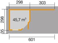 Weka Komfort Designhaus 213 Plus Gr. 2 B, 593 x 298 cm, grau