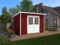 Weka Gartenhaus 219 Gr. 1,  235 x 240 cm,Flachdach mit WekaLine, schwedenrot,